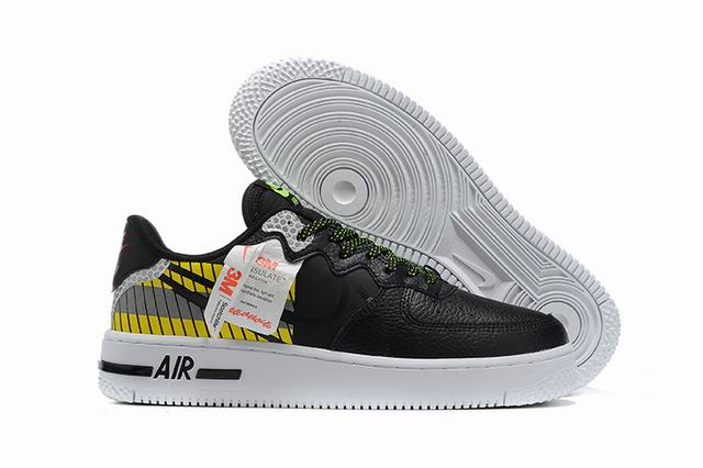 Nike Air Force 1 Unisex Shoes Black Yellow Grey-11 - Click Image to Close